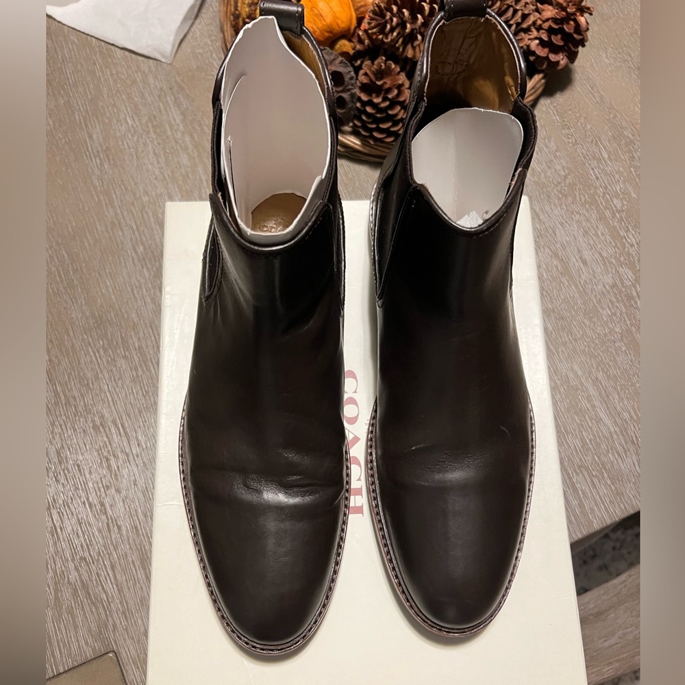 Coach Brown Leather Chelsea Boots Size 12